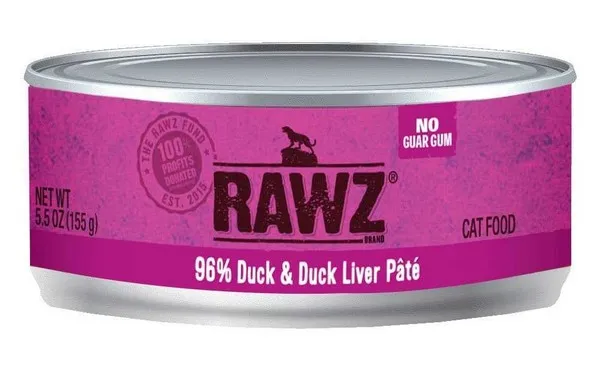 24/5.5 oz. Rawz 96% Duck & Duck Liver Cat Can - Health/First Aid